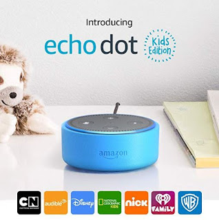 Echo Dot Kids Edition, a smart speaker with Alexa for kids - blue case