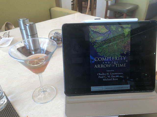 Reading Dr. Charlie's book with help from my martini friend (Source: Palmia Observatory)