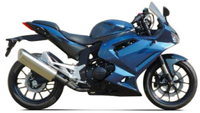 Upcoming Hyosung GT300R blue sport bike