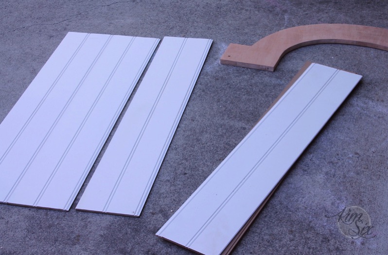 Beadboard panels for headboard