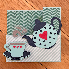 You (really) are my cup of tea. A Lori Whitlock Wiper Card made by Janet Packer using card toppers made from a Dingbat font. https://craftingquine.blogspot.co.uk for GraphtecGB Silhouette UK