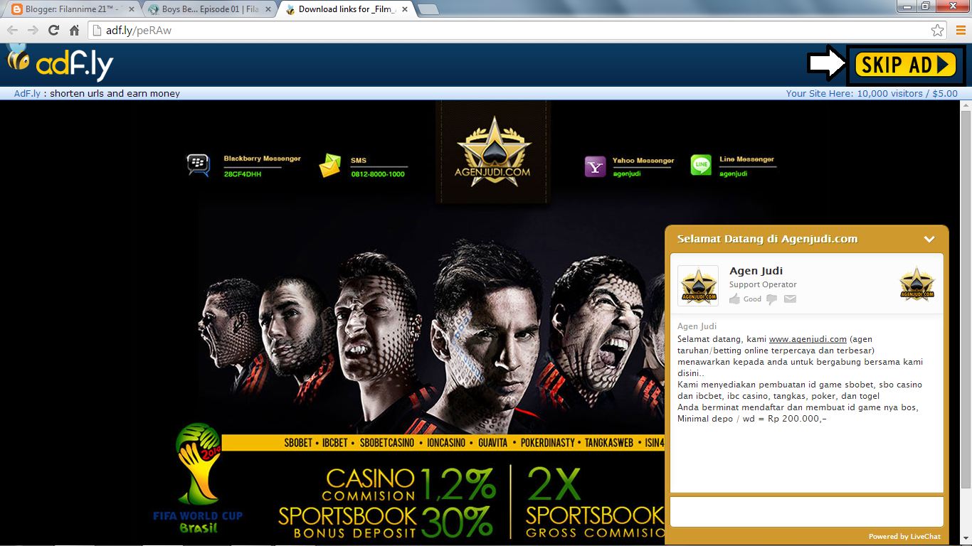 Klik Skip Ad saja. Tutorial Download Anime