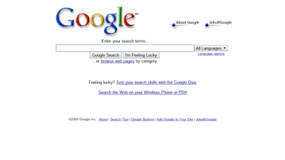 Google page in 2000