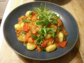 oven-roasted pepper and garlic gnocchi