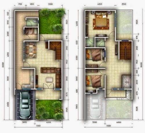 Desain Rumah Minimalis 2 Lantai Luas Tanah 72M2 - MODEL RUMAH UNIK 