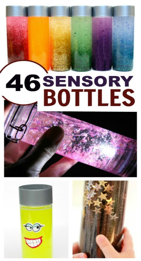 TONS of fun and creative ways to make sensory bottles for kids! #sensoryactivitiestoddlers #sensorybottles #kidssensory #growingajeweledrose #activitiesforkids