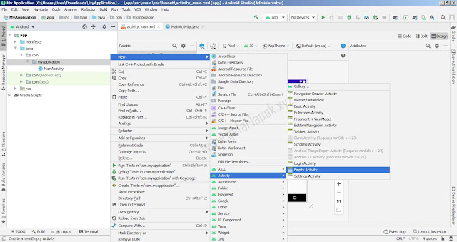 buat layout baru di android studio