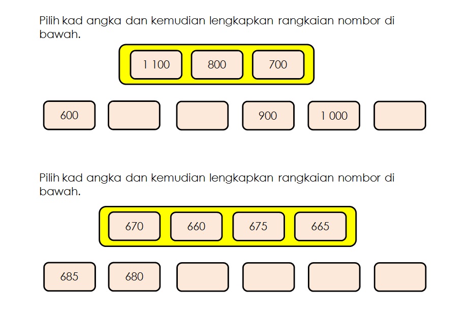 Latihan - Nombor Bulat (2)  MATEMATIK KSSR TAHUN 3