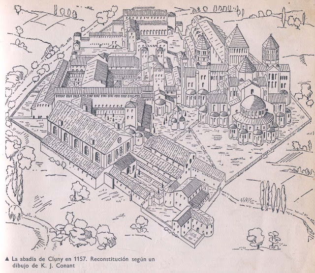diagrama esquemático da abadia de Cluny em 1157