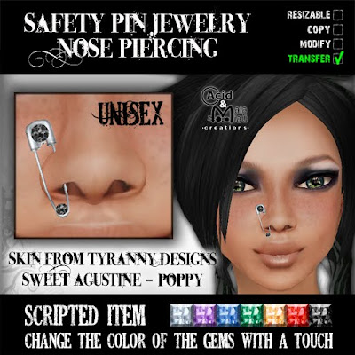 Pierced Nose Jewelry on Make Your Own Avatar    A M   Safety Pin Jewelry   Nose Piercing