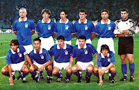 SELECCIÓN DE ITALIA - Temporada 1995-96 - Ravanelli, Tacchinardi, Albertini, Ferrara, Di Matteo, y Peruzzi; Costacurta, Di Livio, Del Piero, Carboni y Zola - ITALIA 1 (Ravanelli) ESLOVENIA 0 - 06/09/1995 - Eurocopa 1996, clasificación - Udine, Italia, estadio Friuli