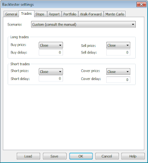 AmiBroker Backtester Settings Trades Tab