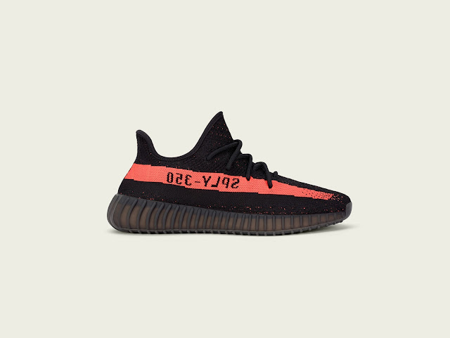 Yeezy Boost 350 Black V2 vermelho solar red