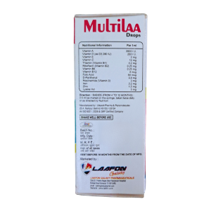 contents in a multivitamin and multiminerals drops Multilaa