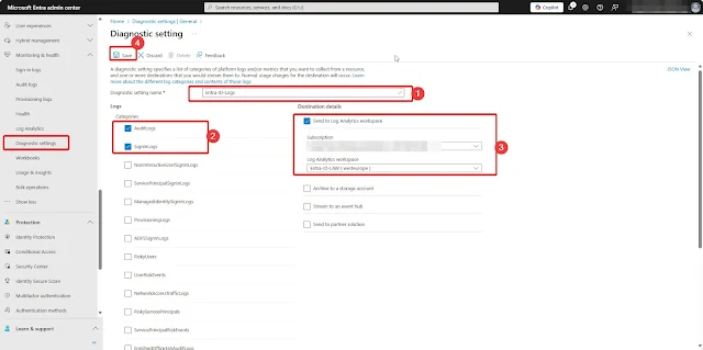 Add Entra ID Diagnostic setting