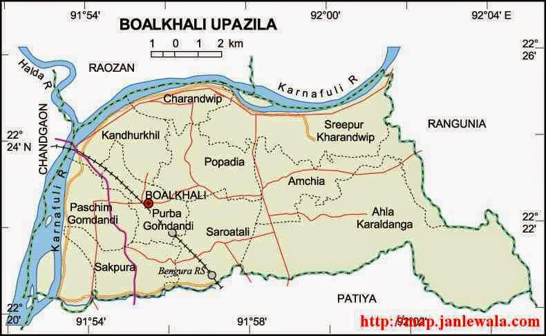 boalkhali upazila map of bangladesh