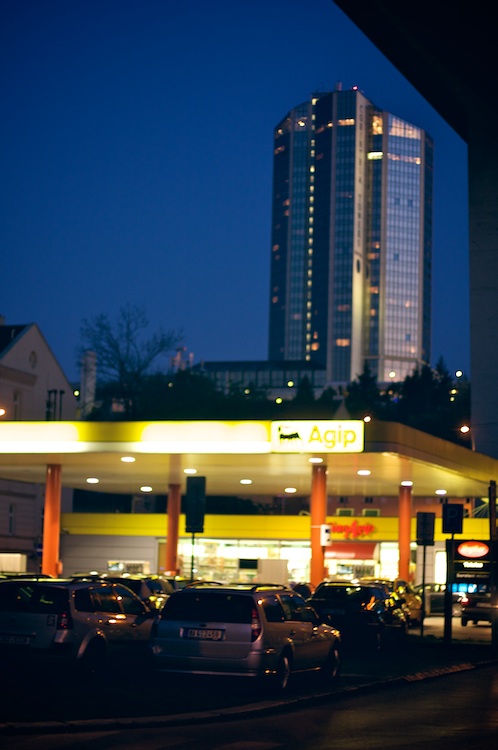 Corinthia Towers and Nuselsky bridge, Prague