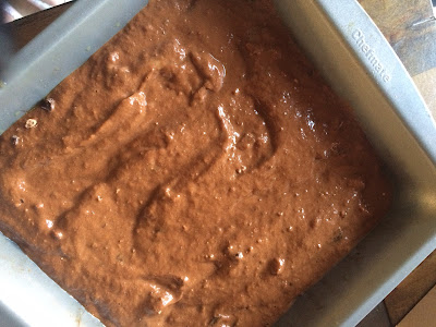 spread brownie batter in pan