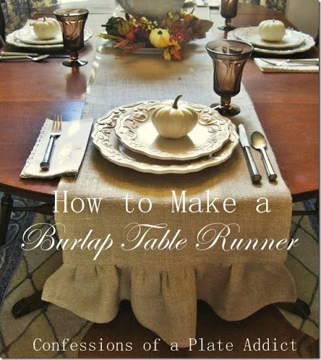 CONFESSIONS OF A PLATE ADDICT How to Make a Ruffled Burlap Table Runner