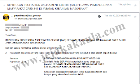 semakan keputusan temuduga spa