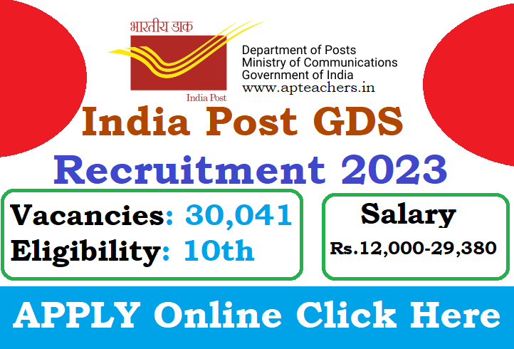 INDIA POST GDS Recruitment 2023 for 30041 Vacancies APPLY Now Direct Link & Complete Official Info