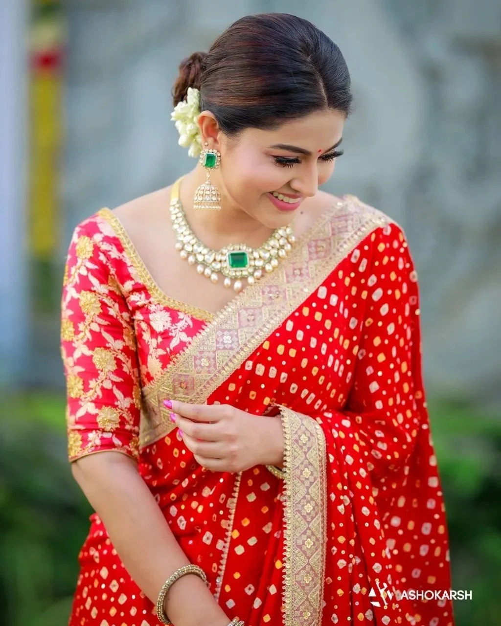 Actress Sneha Looks elegant in red Half Saree Pics