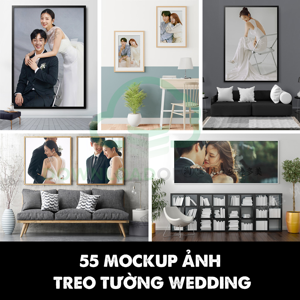 DL092 - 55 MOCKUP ẢNH TREO TƯỜNG WEDDING