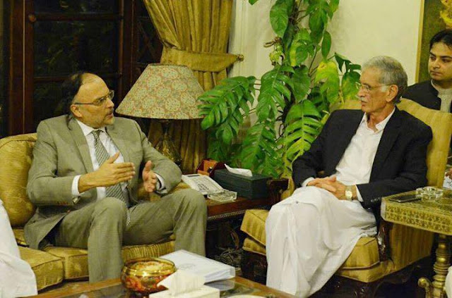 CM Pervez Khatak Meeting With AHSAN IQBAL for CPEC