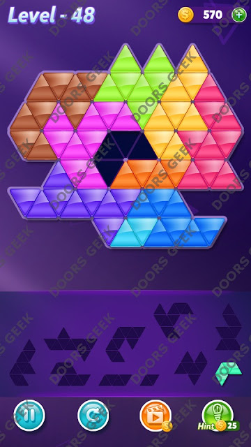 Block! Triangle Puzzle Master Level 48 Solution, Cheats, Walkthrough for Android, iPhone, iPad and iPod