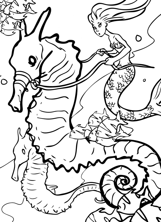 Mermaid Coloring Sheet 2