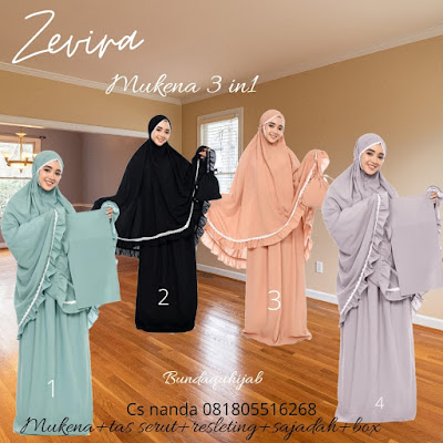 Mukena zevira set 3 in 1 - Butik Busana Muslim Terbesar dan Terlengkap