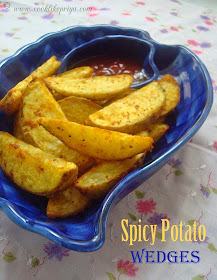 Home baked potato wedges 