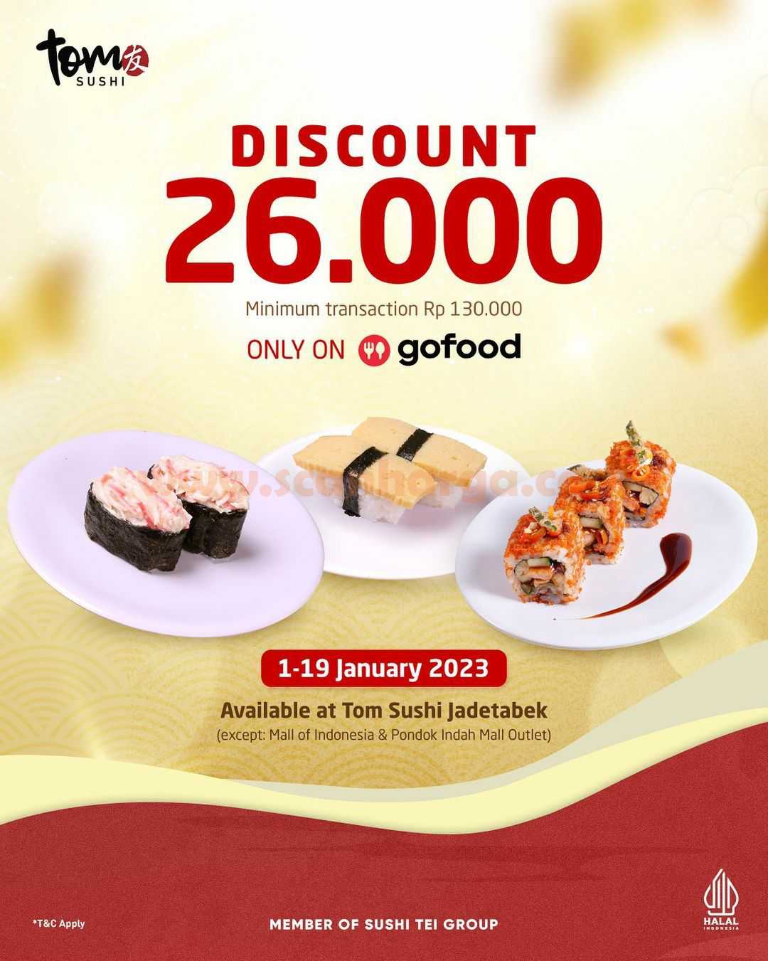 Promo TOM SUSHI Spesial GOFOOD DISKON Rp 26.000