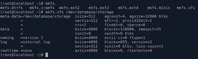 LVM mkfs pvscan pvceate vgcreate lvcreate