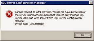 Cannot connect to WMI provider. You do not have permission or the server is unreachable In SQL Server 2012