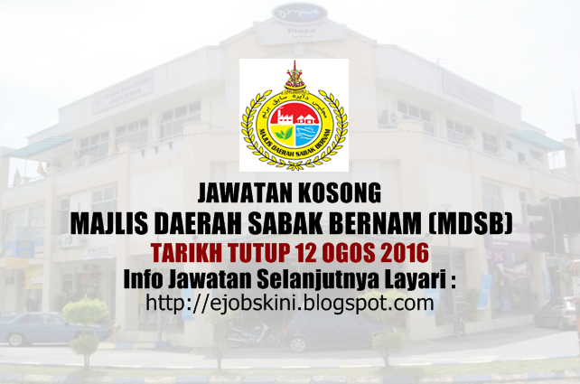 jawatan kosong majlis daerah sabak bernam ogos 2016