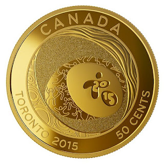 Canada 50-cent Gold-Plated Coin 2015 TORONTO 2015  Pan Am and Parapan Am Games: Celebrating Excellence