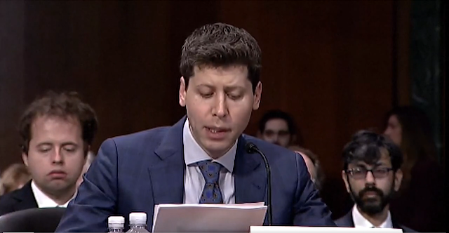 Sam Altman, the chief executive of OpenAI, testified before members of a Senate subcommittee hearing on Tuesday