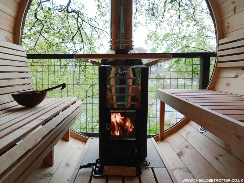 Wood-fired sauna at the Cwtch