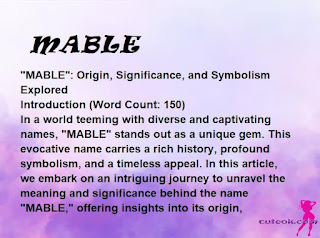meaning of the name "MABLE"
