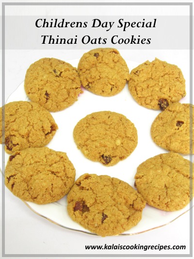 thinai oats raisins cookies