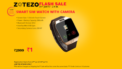Zotezo Rs.1 Flash Sale