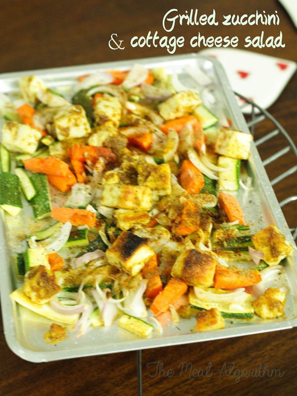 Grilled zucchini & cottage cheese salad