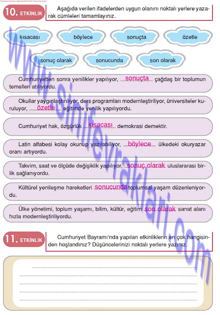 4. Sınıf Türkçe Çalışma Kitabı Cevapları Doku Yayınları Sayfa 40