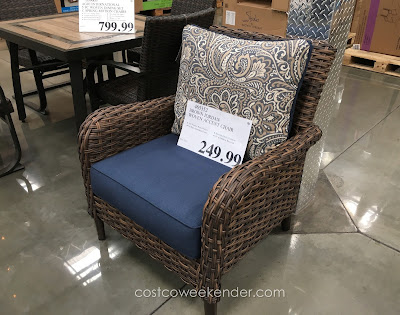 Lounge outside in your patio or backyard with the Brown Jordan Studio Woven Accent Chair