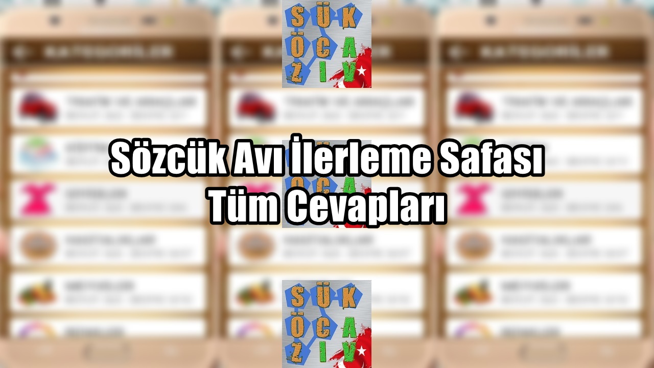 Sözcük Avi ilerleme safasi Tum Cevaplar