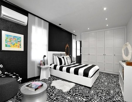 Contoh Desain Warna Cat  Kamar  Tidur Hitam  Putih  Tampak 