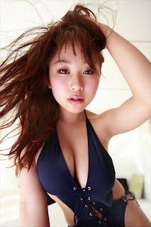 Mai Nishida Japanese Sexy Idol Hot Blue Swimsuit 3