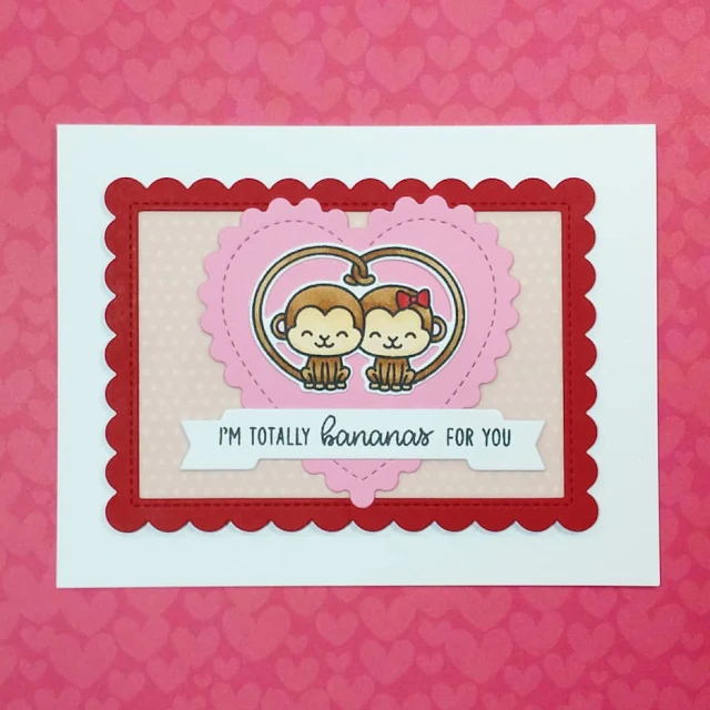 Sunny Studio Stamps: Love Monkey Customer Card Share by Katy