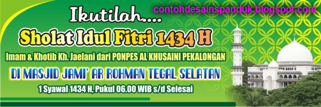 Spanduk Pengumuman Sholat Idul Fitri 1434 H  Contoh 